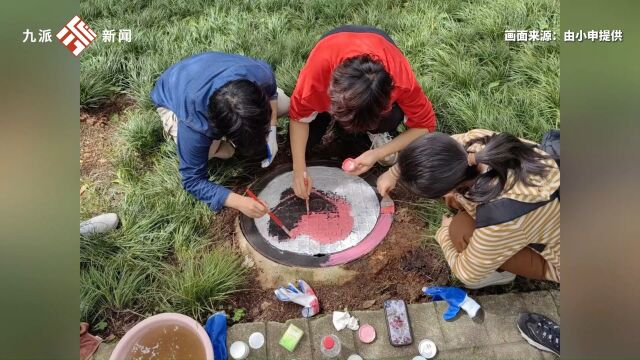 70位武大学生手绘特色主题井盖:自己总有一天会离开校园,而井盖上留存的涂鸦会是他来过的证明