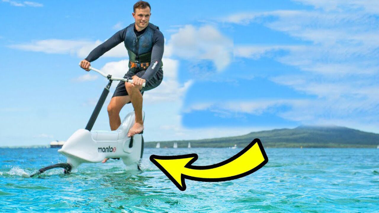 牛人发明水上自行车!售价大约9000元,在水面上真如履平地!