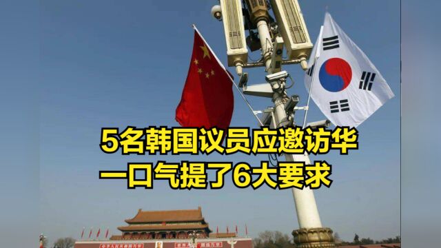 5名韩国议员应邀访华,一口气提了6大要求,在野党怒批:不当访华