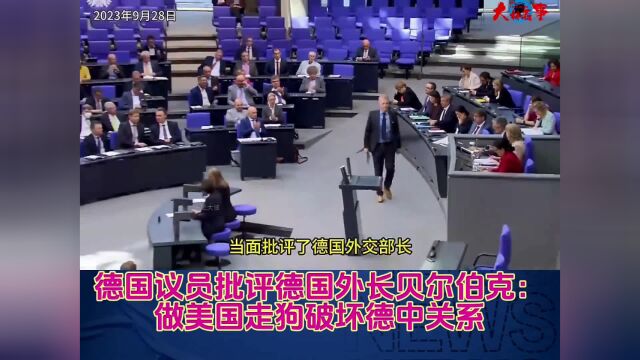 德国议员批评德国外长贝尔伯克:盲目做美国走狗,破坏德中关系