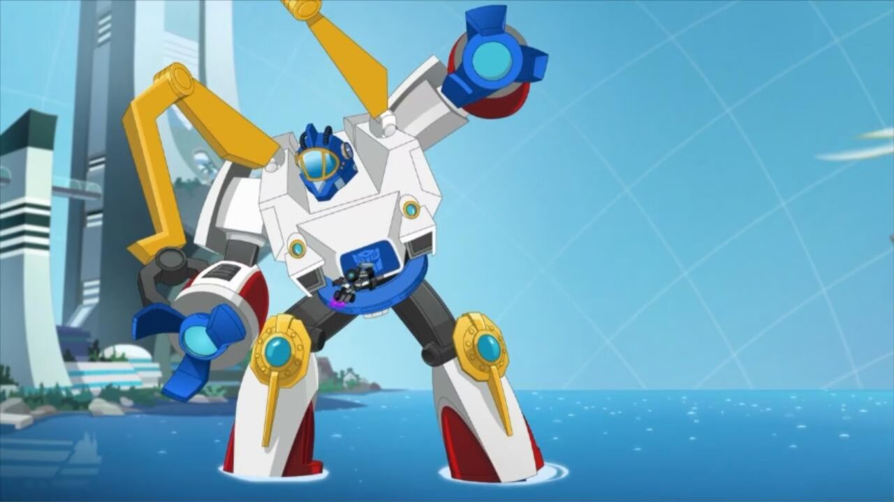 摩伯特二号戏耍汽车人 热浪炸毁陆地桥 变形金刚 汽车人救援队 第一百