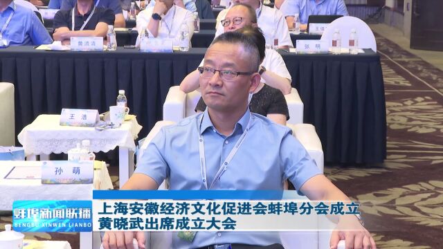 上海安徽经济文化促进会蚌埠分会成立 黄晓武出席成立大会