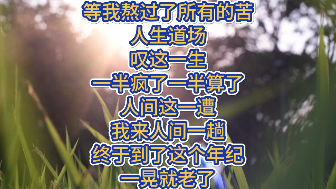 热播伤感等我熬过了所有的苦人生的道场一半疯了一半算了_高清1080P在线观看平台_腾讯视频