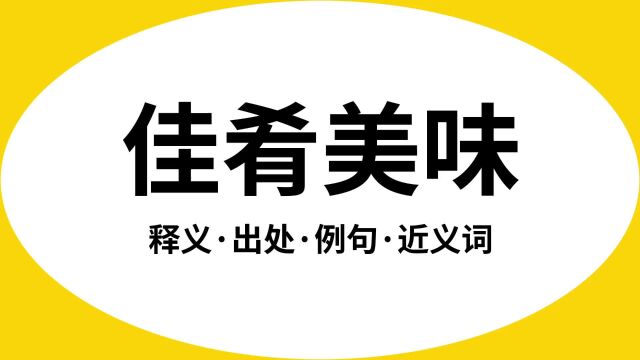 “佳肴美味”是什么意思?