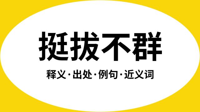 “挺拔不群”是什么意思?