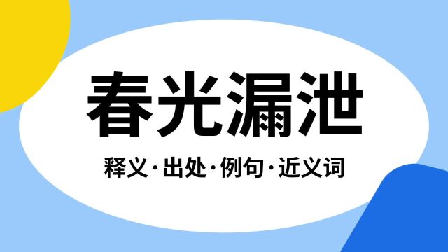 “春光漏泄”是什么意思?