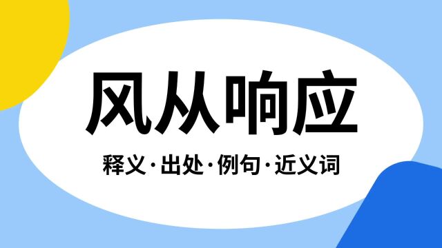 “风从响应”是什么意思?