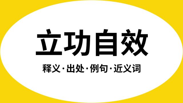 “立功自效”是什么意思?