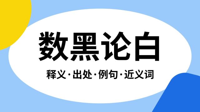 “数黑论白”是什么意思?