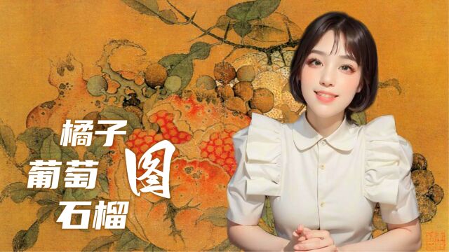 鲁宗贵画橘子、石榴和葡萄——象征多子多孙的美好愿望!