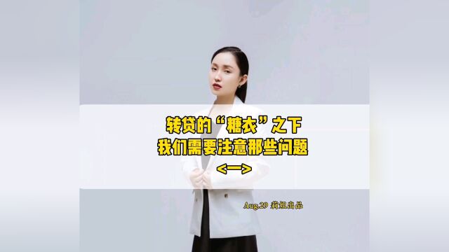 转贷的“糖衣”之下,我们需要注意那些问题第一集