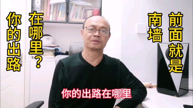 看清了没?前面就是南墙,你的出路在哪里?