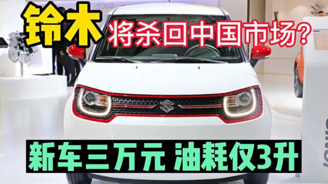 铃木即将回归中国市场?新车3万起售,油耗才3升!还买什么新能源