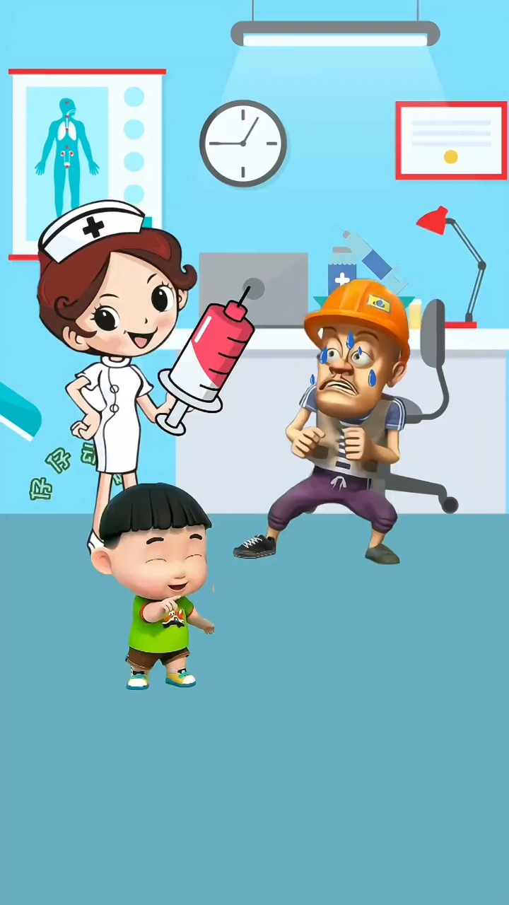 光头强拿针打电话机(光头强打针打针)