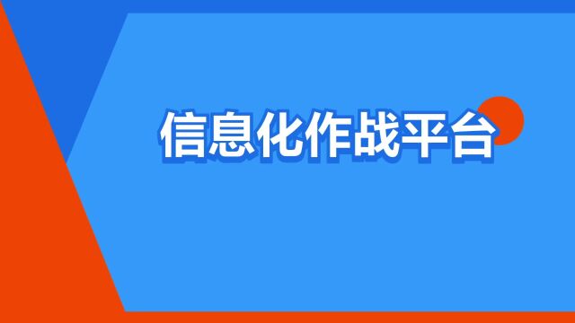 “信息化作战平台”是什么意思?