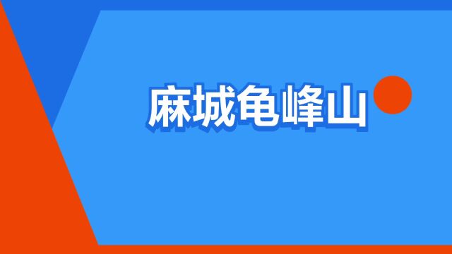 “麻城龟峰山”是什么意思?