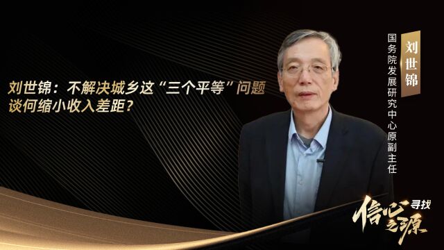 刘世锦:不解决城乡这“三个平等”问题,谈何缩小收入差距?