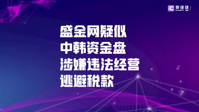 要懂汇:盛金网疑似中韩资金盘!涉嫌违法经营、逃避税款!