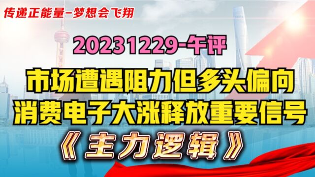 A股震荡蓄势,虽遭遇阻力,但此时该看多!消费电子为何大涨?