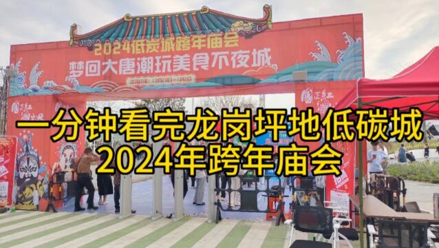 一分钟看完龙岗坪地低碳城2024年跨年庙会