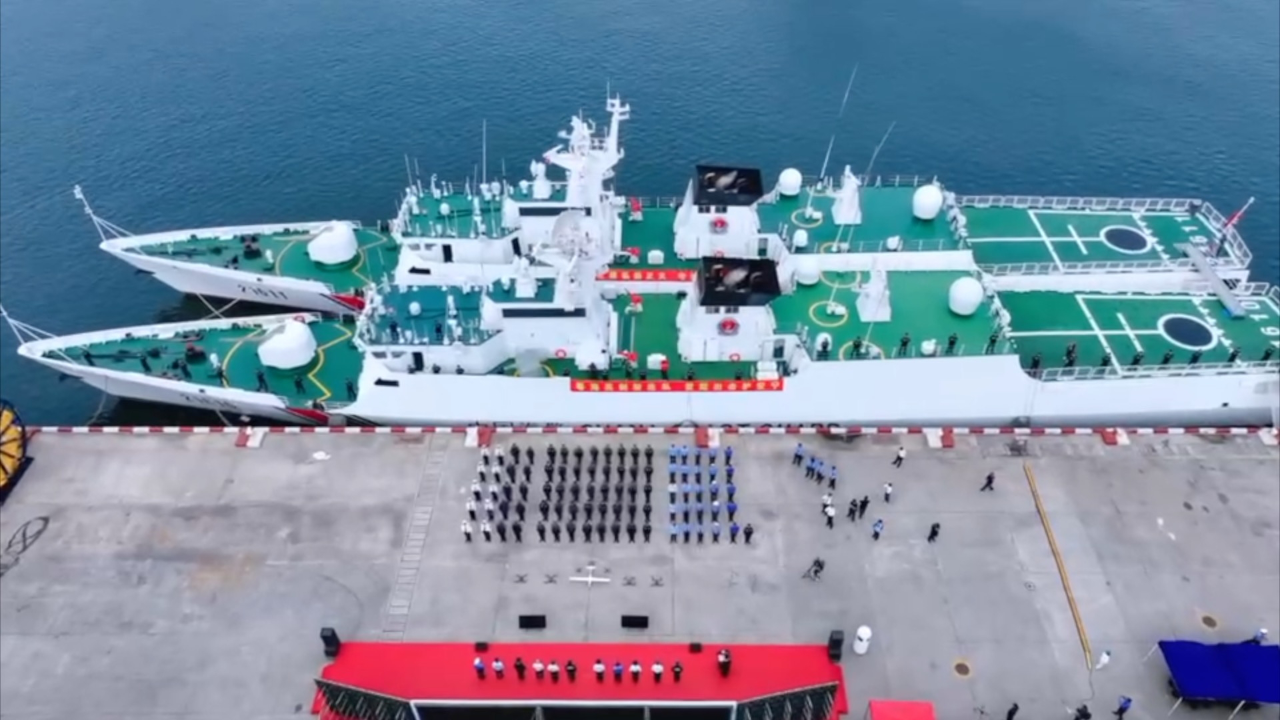 广东海警局举行"粤海亮剑2024"打击海上走私专项行动启动