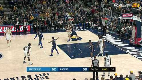 《NBA全场集锦》小牛vs步行者第3节精编回放 科里森滞空抛投打成2+1