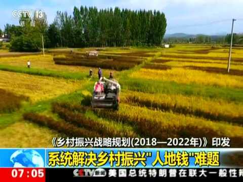 《乡村振兴战略规划(20182022年)》印发 乡村振兴战略首个五年规划出台