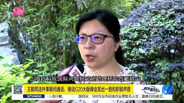 王毅同法外事顾问通话:推动G20大阪峰会发出一致和积极声音