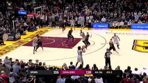 《NBA全场集锦》【原声】马刺129-132骑士 庄神28+17带队加时鏖战胜马刺