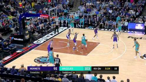 《NBA全场集锦》【原声】黄蜂104-117灰熊 灰熊多点开花替补砍55分送黄蜂5连败