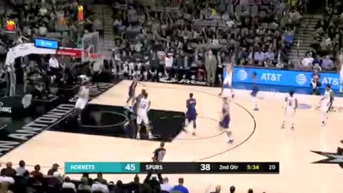 《NBA全场回放》【原声回放】黄蜂vs马刺第2节 德罗赞直塞篮下助飞莱尔斯