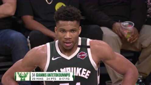 《NBA全场回放》【回放】雄鹿vs湖人第4节 詹皇原地起飞生骑霍华德上篮取分