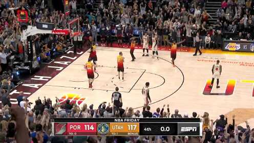 《NBA全场集锦》【原声】开拓者114-117爵士 利拉德爆砍42分遭误判惜败