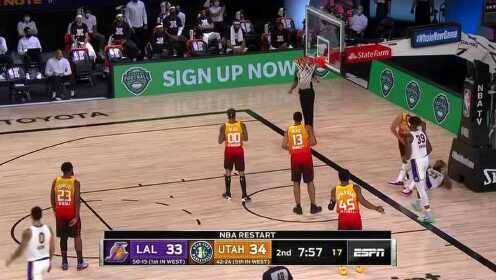 《NBA全场回放》【原声回放】湖人vs爵士第2节 米切尔追身三分一箭穿心