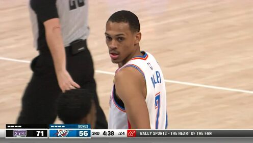 《NBA全场集锦》国王vs雷霆第3节英文原声回放