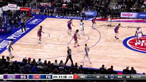 《NBA全场集锦》【原声】国王129-107活塞 国王六人得分上双终结四连败