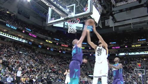 《NBA全场集锦》前场板随便刷 戈贝尔不看人传球助博格达空切取分