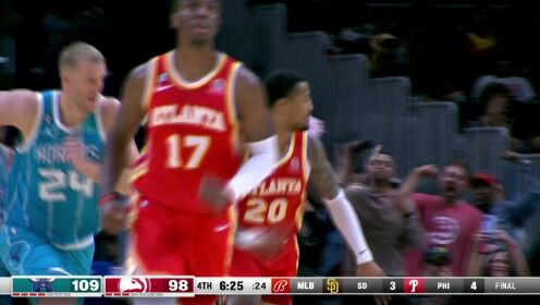 《NBA全场集锦》吹响反击号角！老鹰内线连续暴扣追赶分差