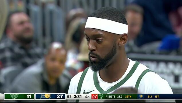 NBA常规赛：雄鹿vs步行者第1节中文解说回放