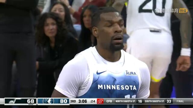  NBA常规赛：爵士vs森林狼第3节英文原声回放