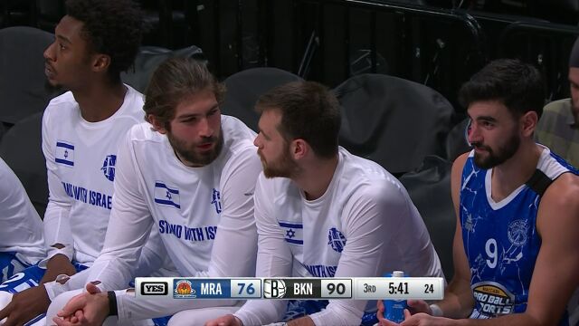 NBA季前赛：拉阿纳纳马卡比vs篮网第3节英文原声回放