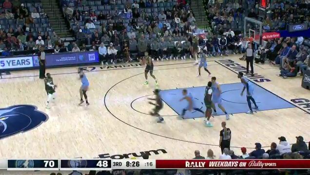 NBA常规赛：森林狼vs灰熊第3节英文原声回放