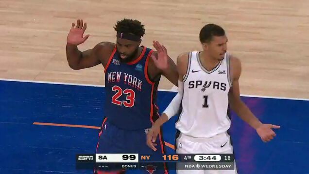 马刺vs尼克斯第4节中文解说回放