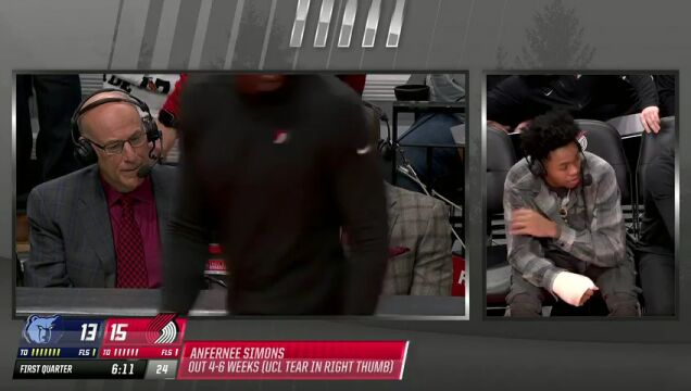 NBA季中锦标赛小组赛：灰熊vs开拓者第1节中文解说回放