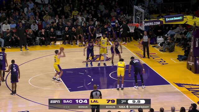 NBA常规赛：国王vs湖人英文原声全场回放