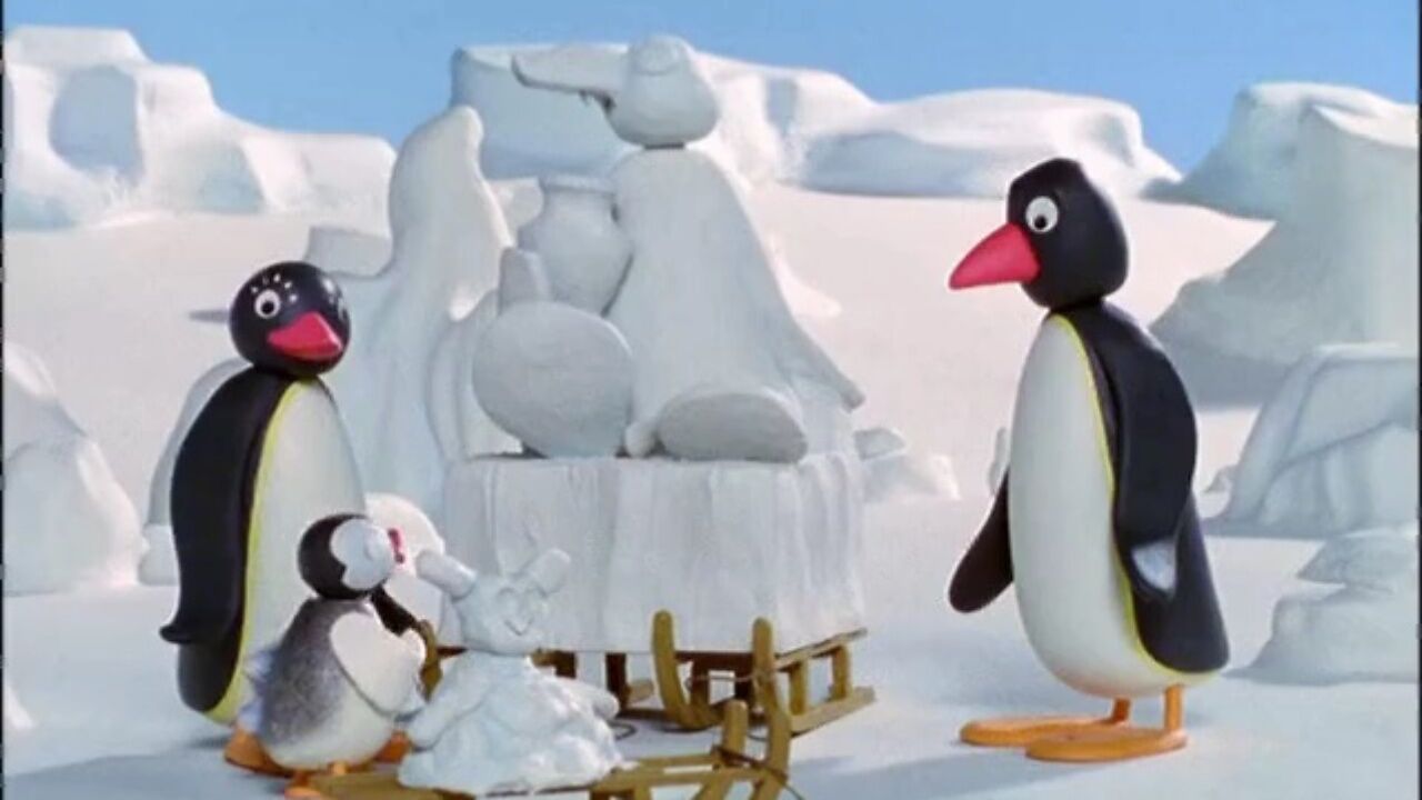 企鹅家族:冰雕