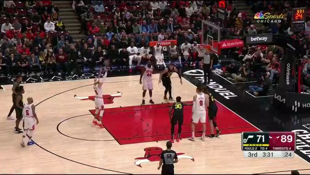 NBA常规赛：爵士vs公牛第3节中文解说回放