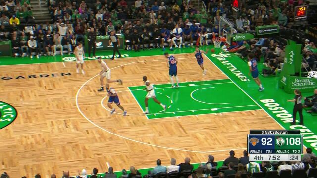 NBA季前赛：尼克斯vs凯尔特人第4节英文原声回放