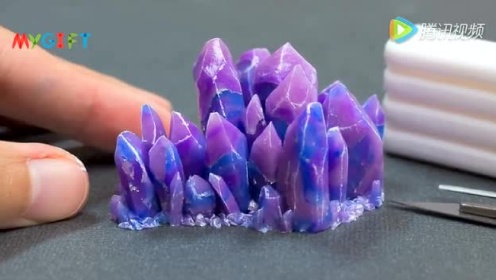 MYGIFT-手工制作-软陶做出美丽紫水晶原石，看过就有好运