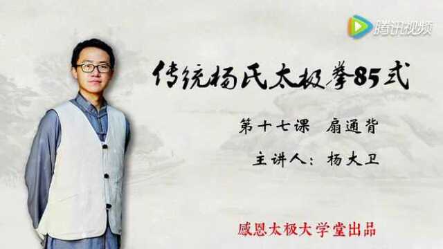 杨大卫讲解传统杨氏太极拳85式——课扇通背